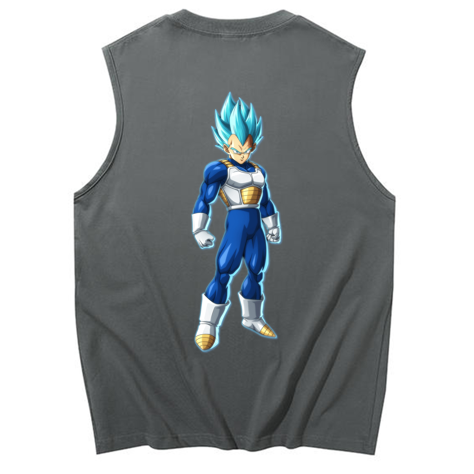 （画像用） ドラゴンボール ベジータ四世（Bejīta Yonsei）DRAGON BALL Vegeta IV コットン100％タンクトップ（背面プリント）